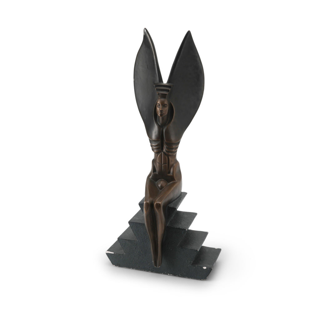 Winged Deity Bronze Table Sculptures / Bookends (Pair)