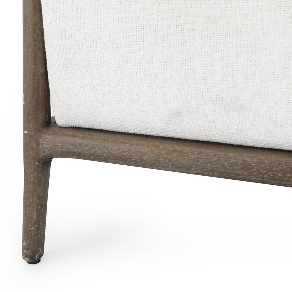 White Arm Chair w/ Dark Wood Frame