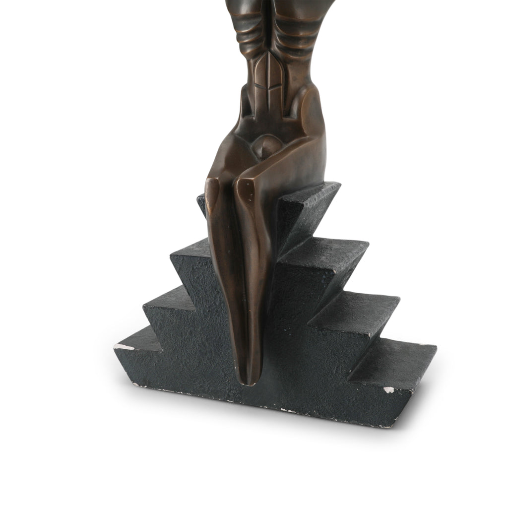 Winged Deity Bronze Table Sculptures / Bookends (Pair)
