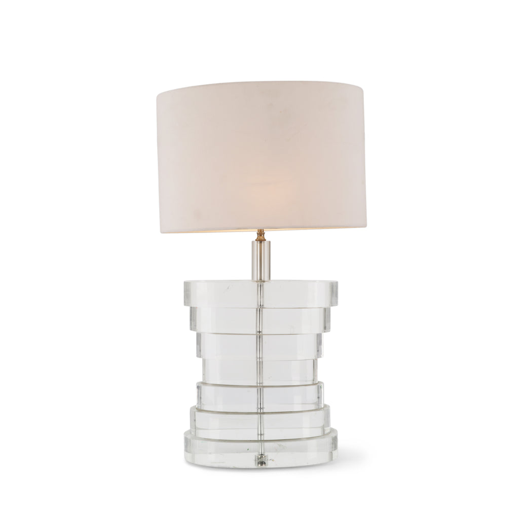 Stacked Lucite Table Lamp