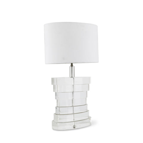Stacked Lucite Table Lamp