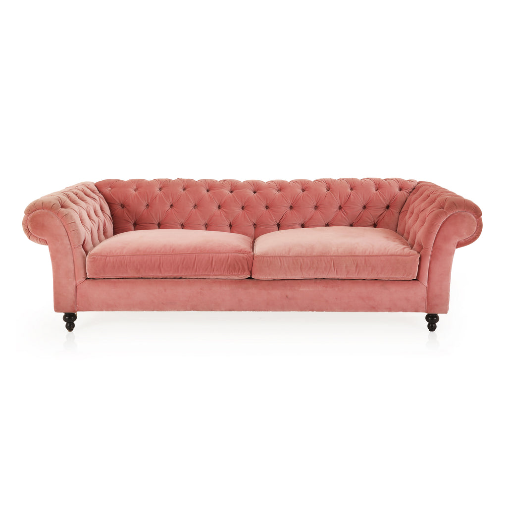 Pink Velvet Tufted Sofa