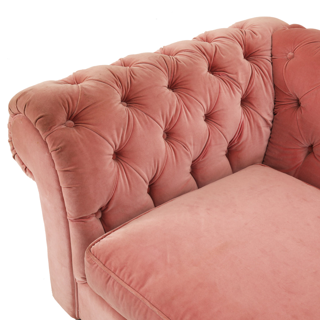 Pink Velvet Tufted Sofa