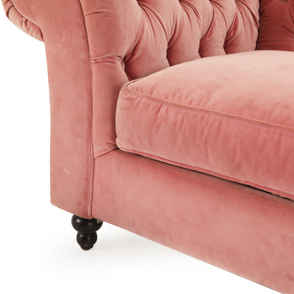 Pink Velvet Tufted Sofa