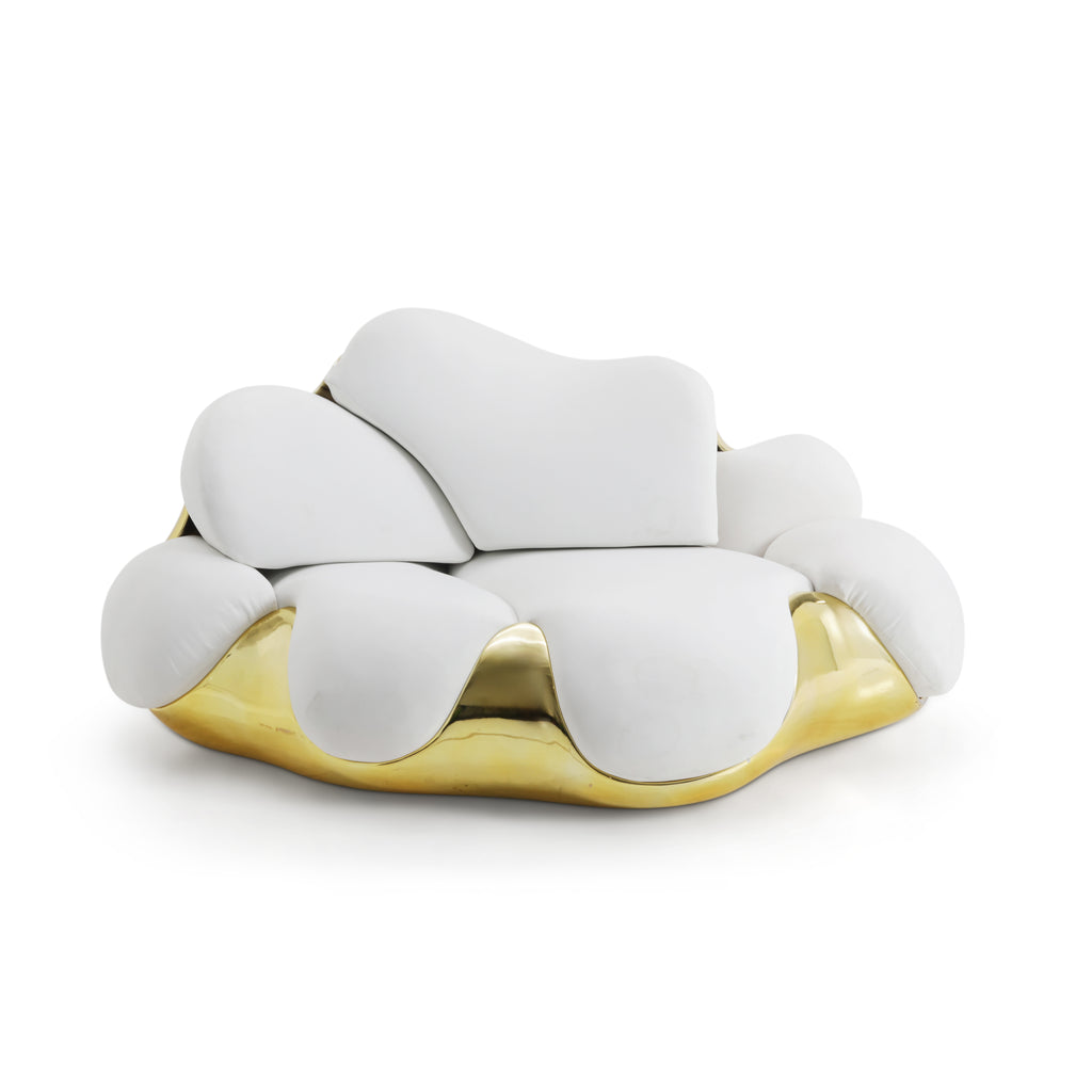 White / Gold Bomboca Style Sofa