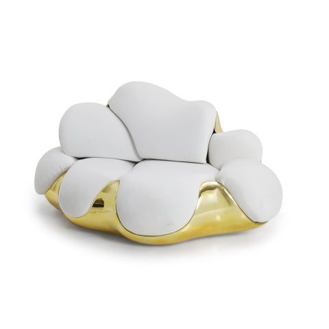 White / Gold Bomboca Style Sofa