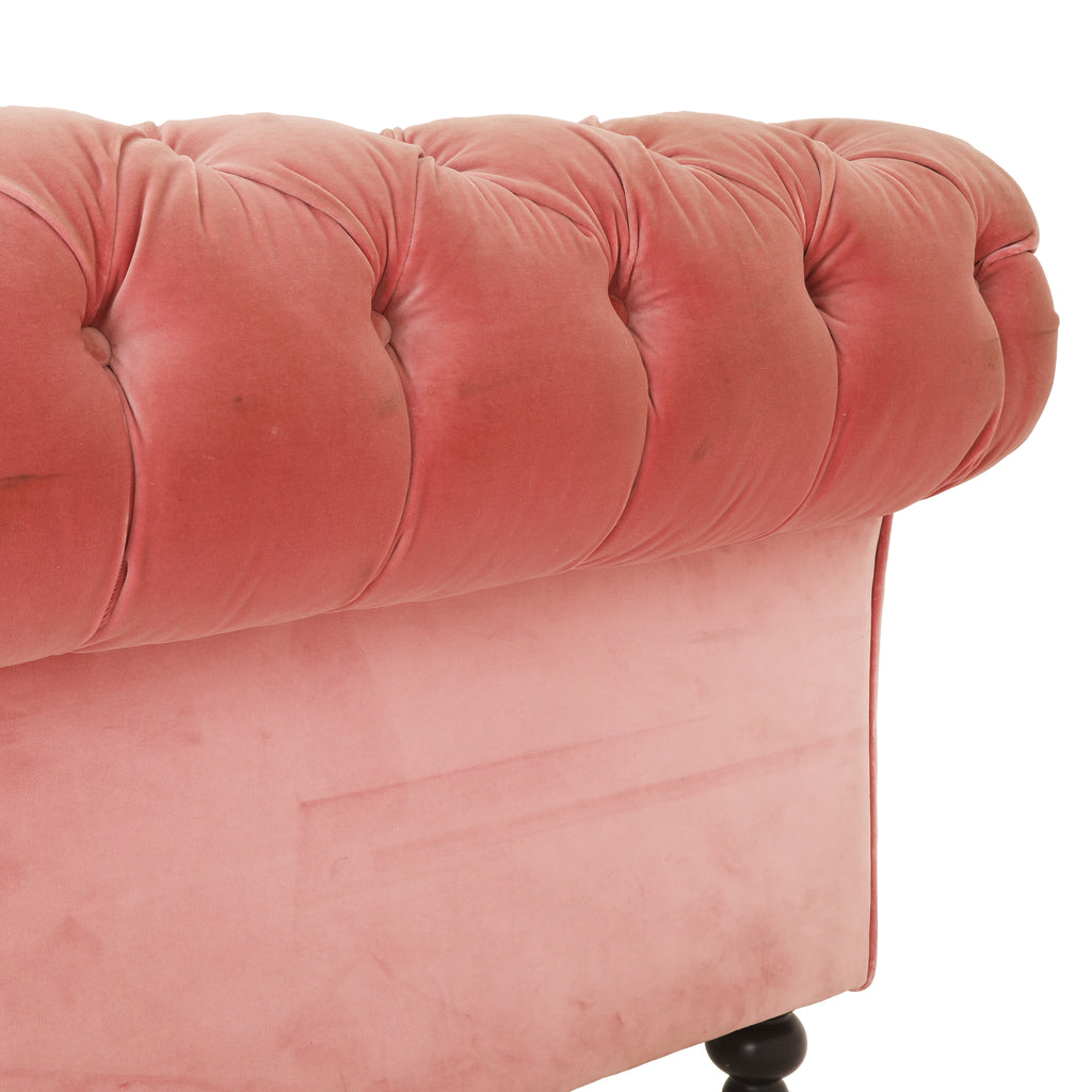 Pink Velvet Tufted Sofa