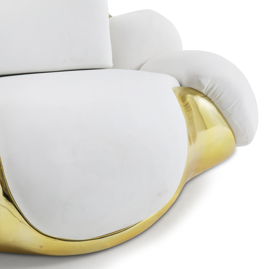 White / Gold Bomboca Style Sofa