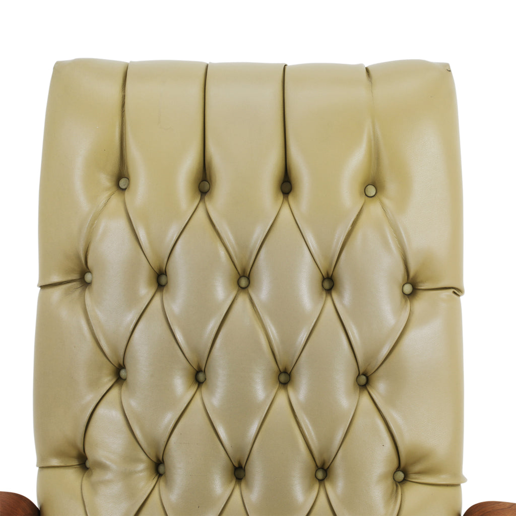 Tufted Tan Leather / Bentwood Executive Chair