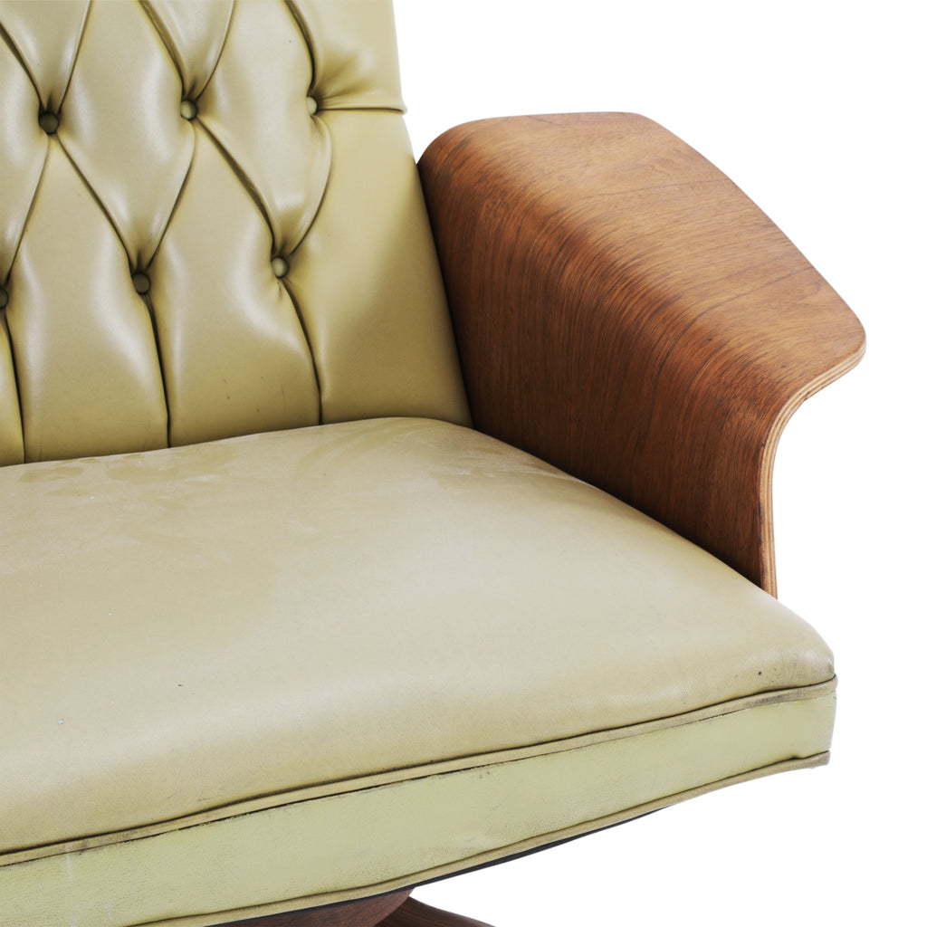 Tufted Tan Leather / Bentwood Executive Chair