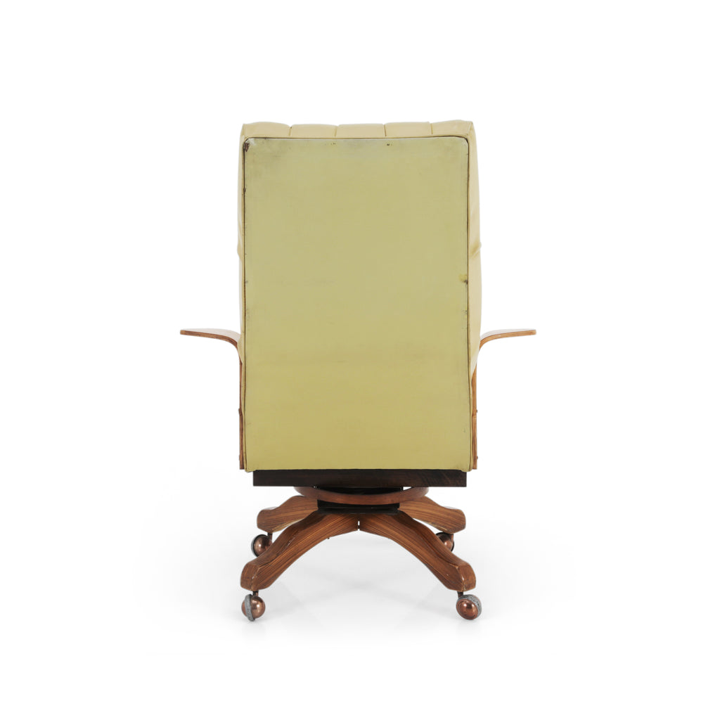 Tufted Tan Leather / Bentwood Executive Chair