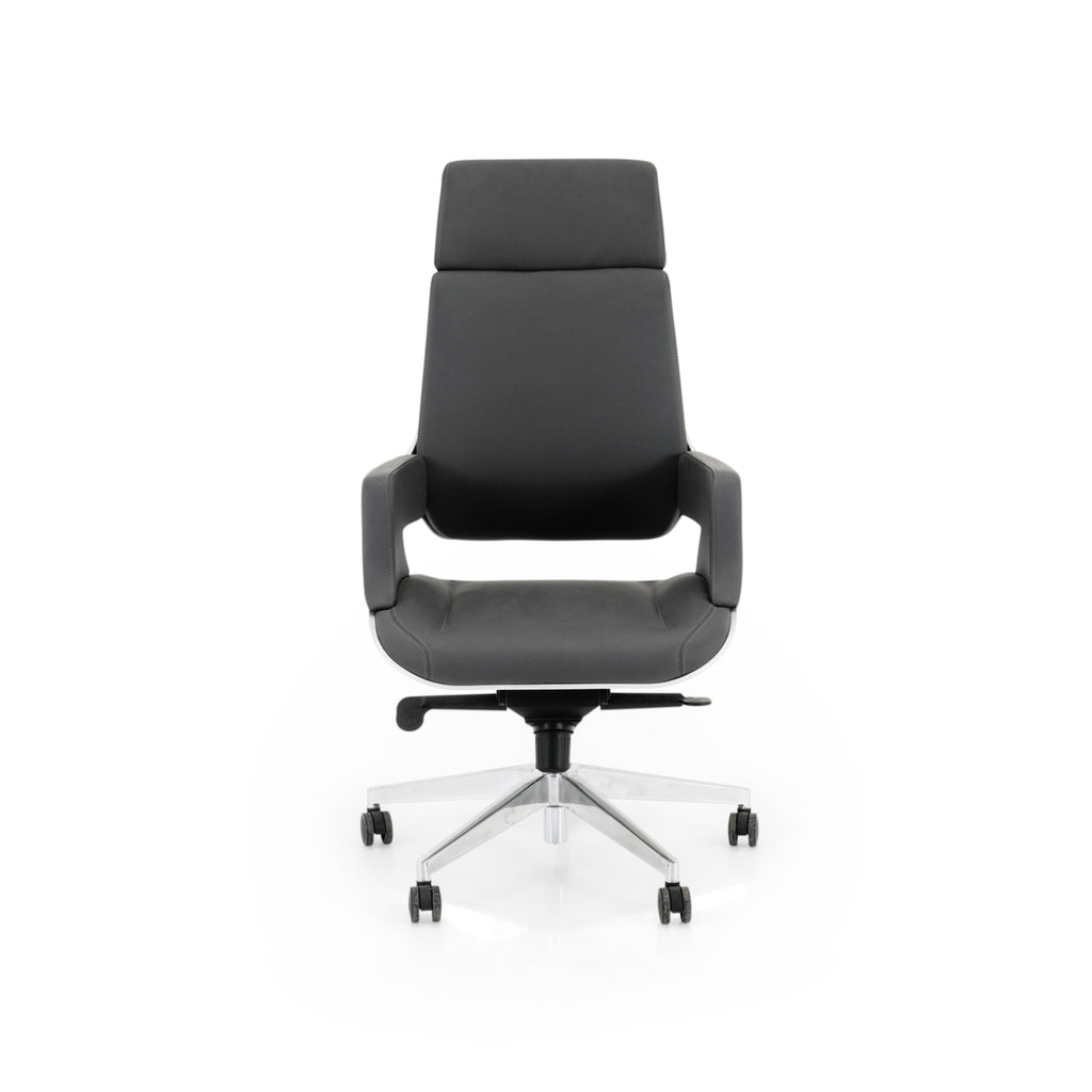 Tall Grey Padded Office Chair