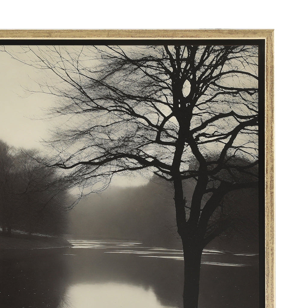 1355 (A+D) BW Tree Lake Gold Frame