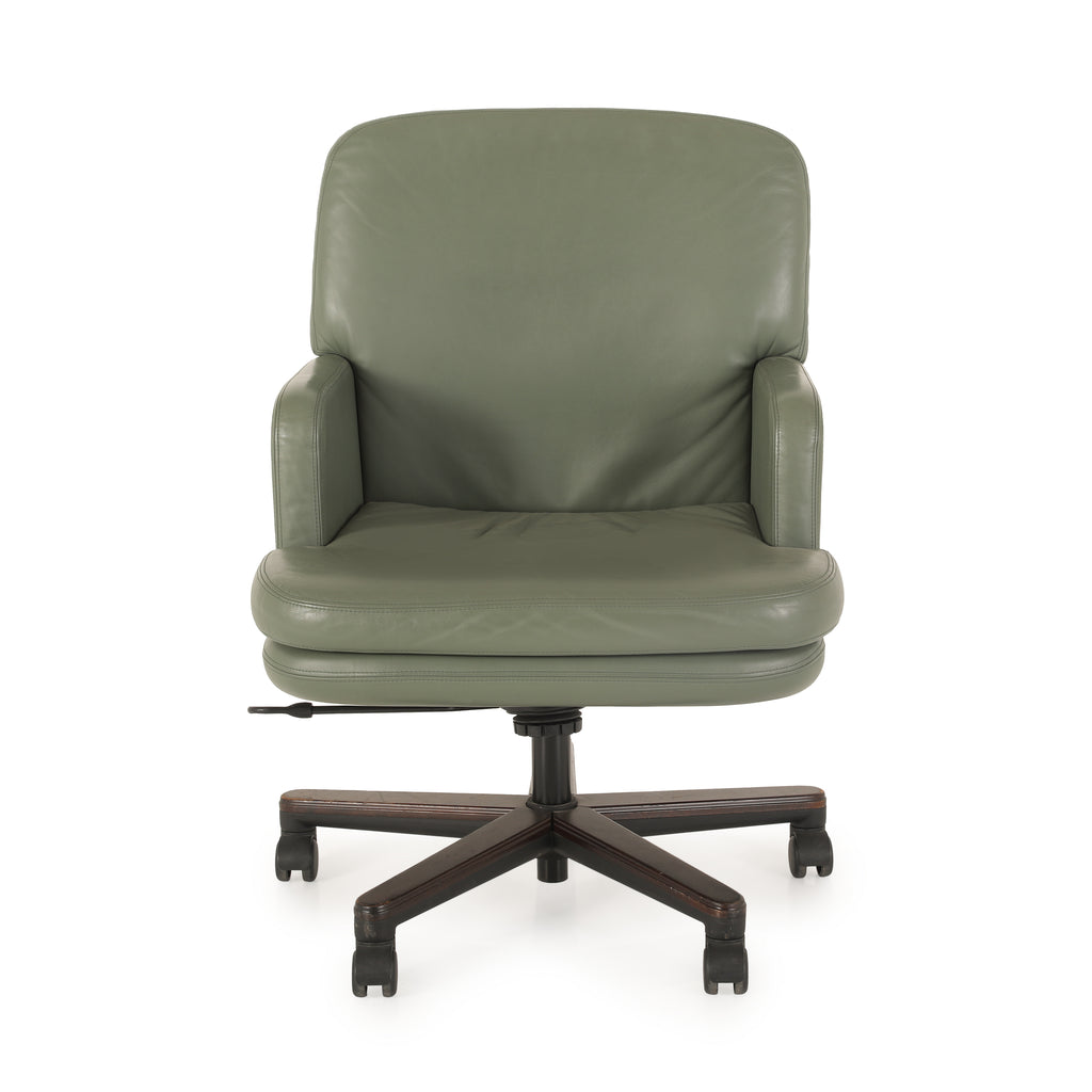 Seafoam Green Leather Office Chair