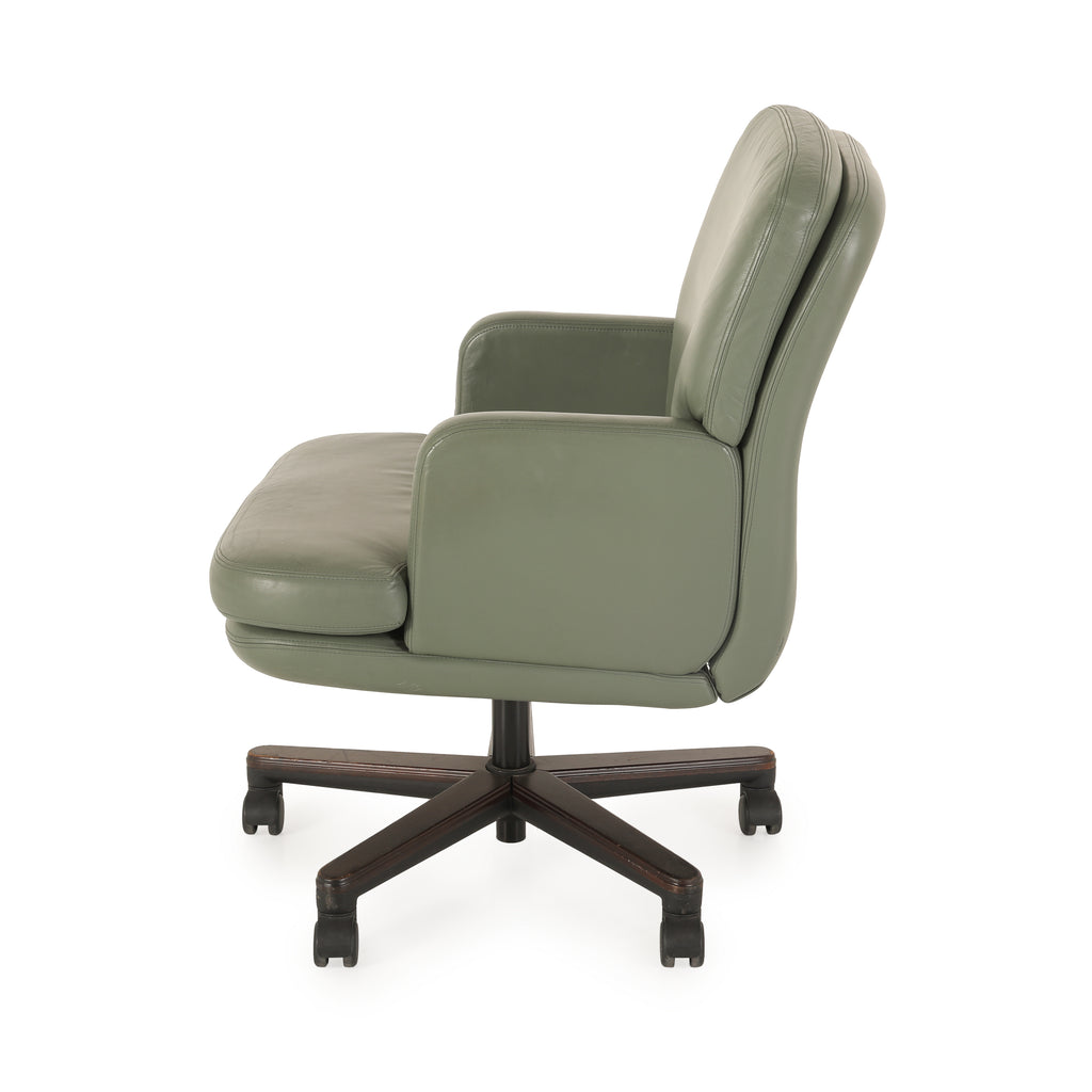 Seafoam Green Leather Office Chair