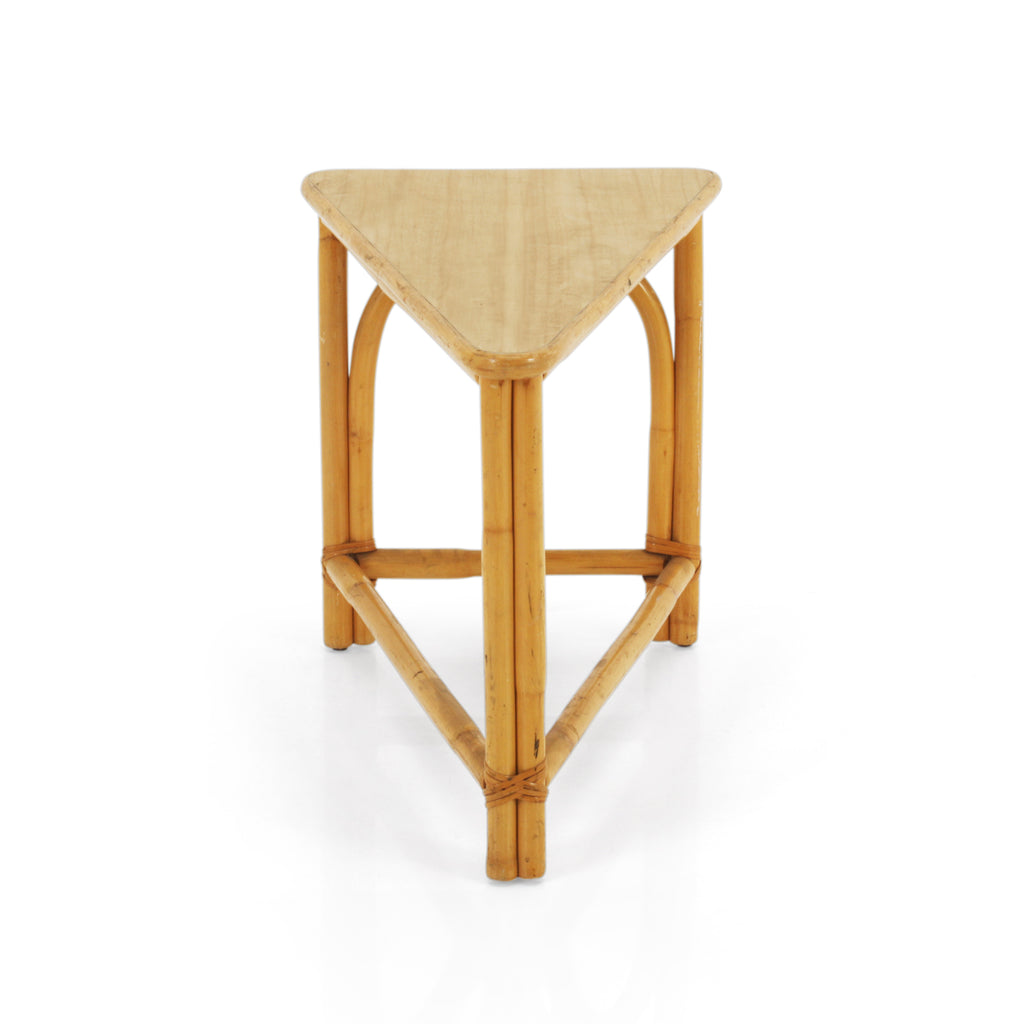 Light Bamboo Triangle Side Table
