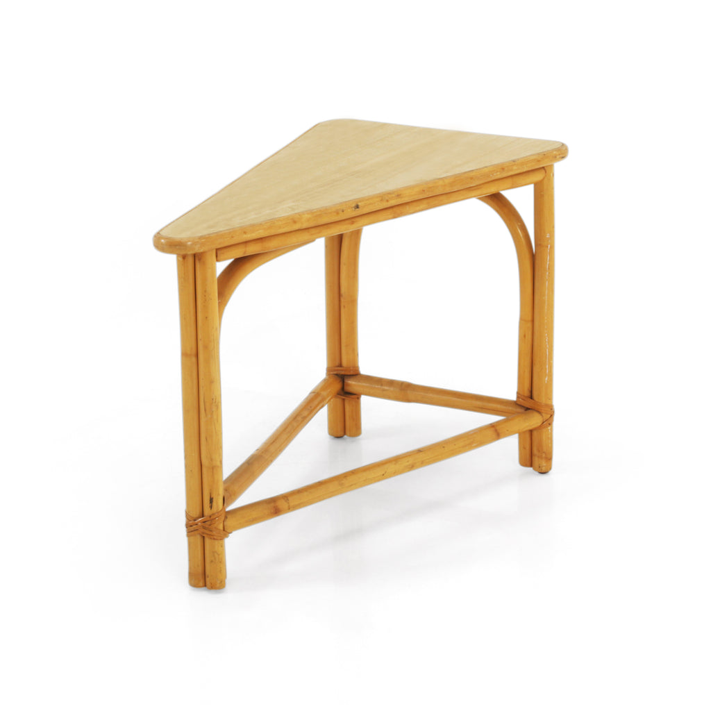 Light Bamboo Triangle Side Table