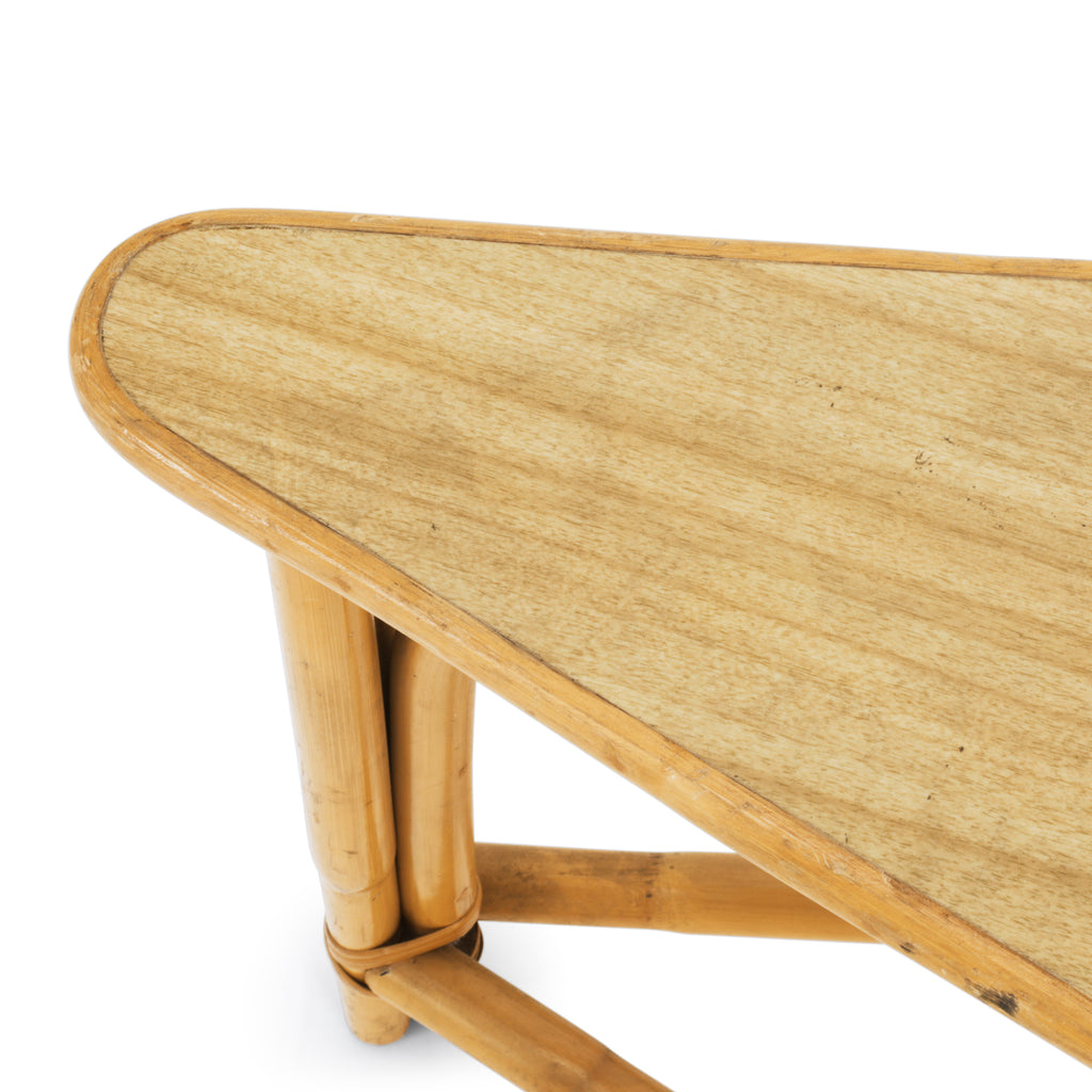 Light Bamboo Triangle Side Table