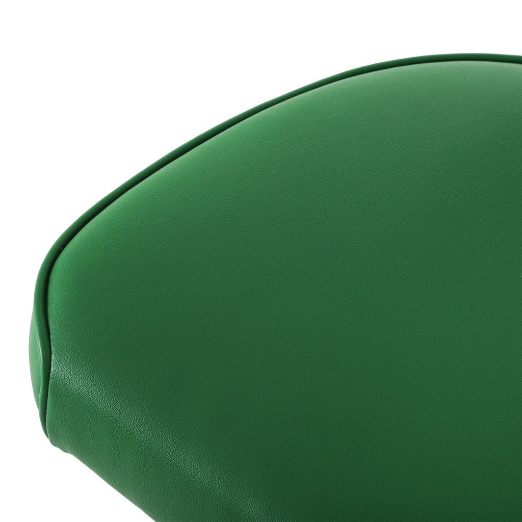 Green Leather Rolling Office Chair