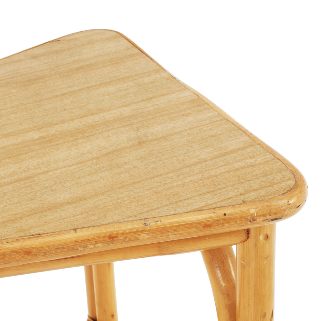 Light Bamboo Triangle Side Table