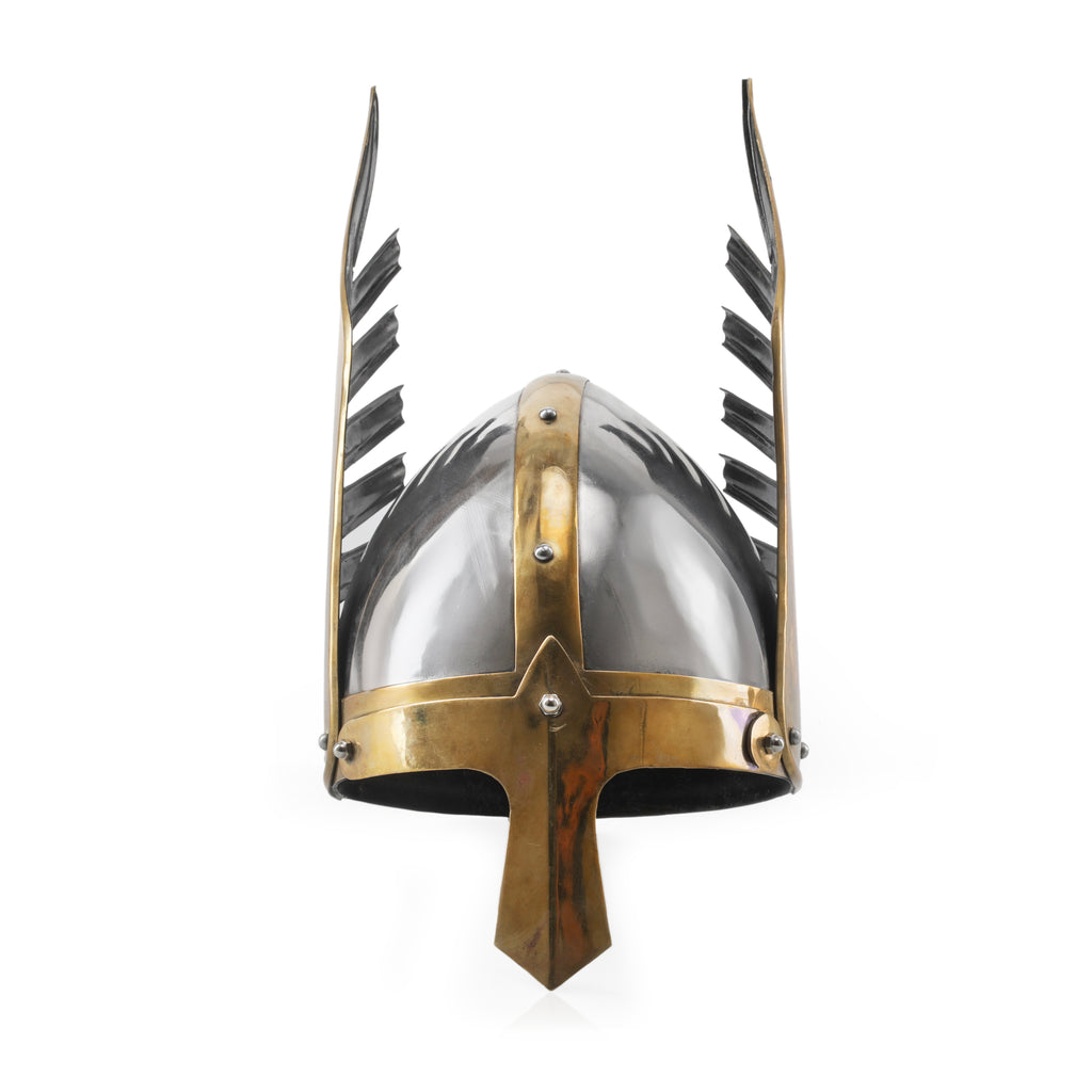 Gold & Chrome Viking Helmet