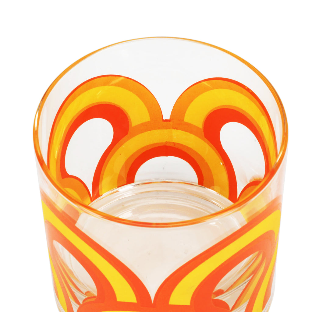Orange Yellow Wavey Retro Drinking Glasses