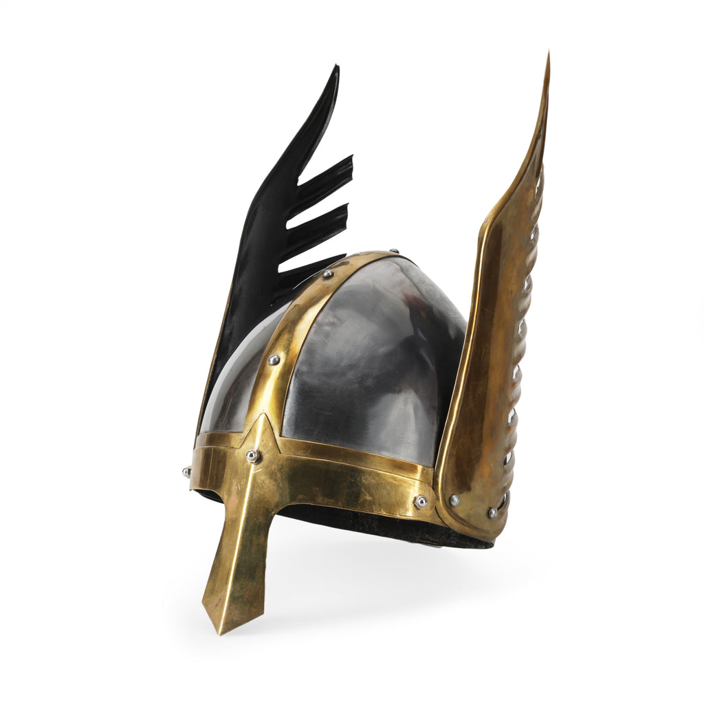 Gold & Chrome Viking Helmet