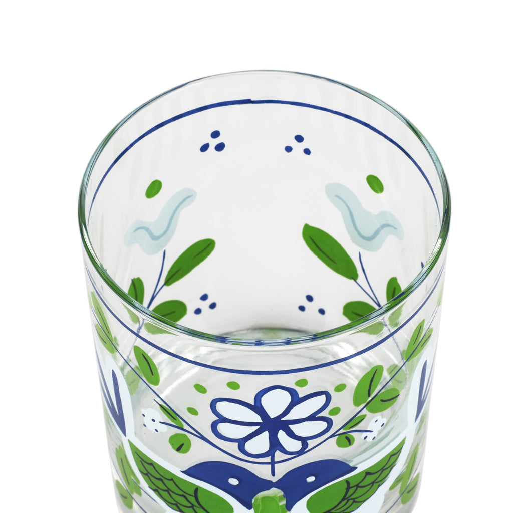 Hand Painted Blue / Green Drinking Glasses