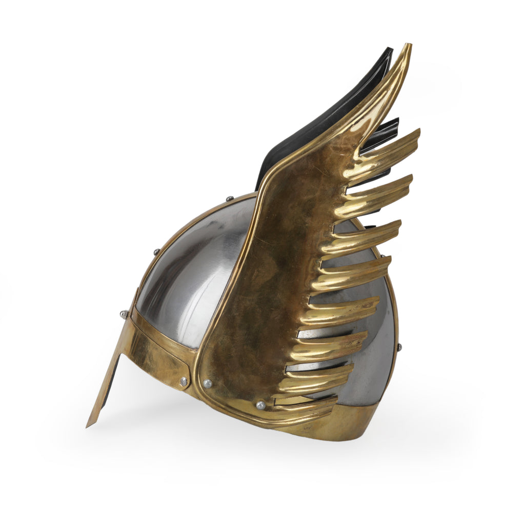 Gold & Chrome Viking Helmet