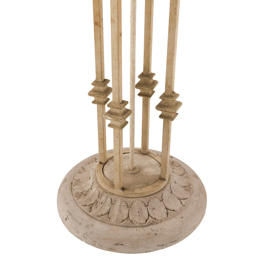 Tan Metal & Stone Floor Lamp
