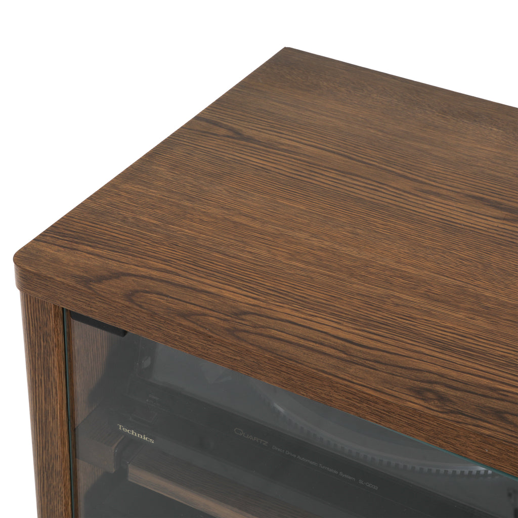 Wooden Stereo Cabinet w/ Various Components