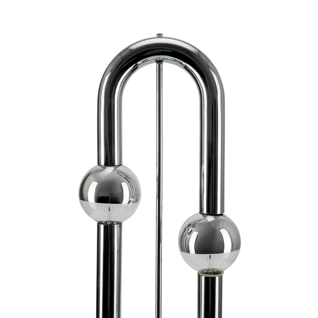 Chrome Loop Double Orb Table Lamp
