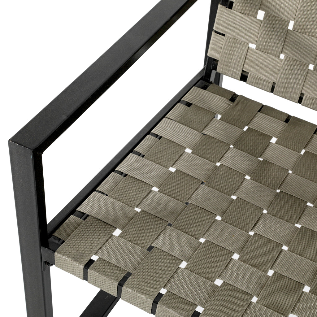 Beige and Black Modern Outdoor Loveseat
