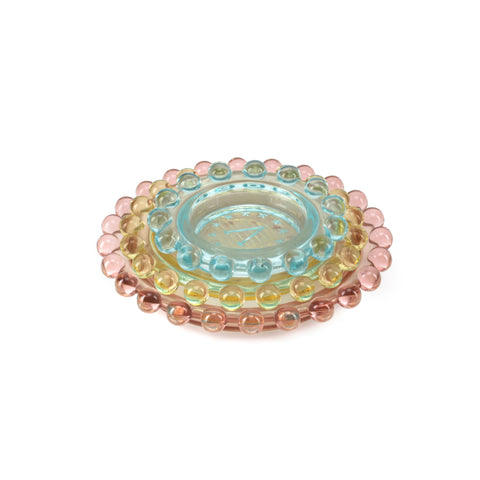 Multicolor 3-Piece Stacking Glass Ashtray