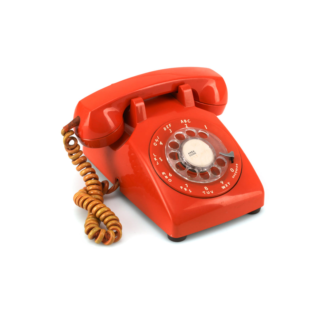 Bright Orange Rotary Phone