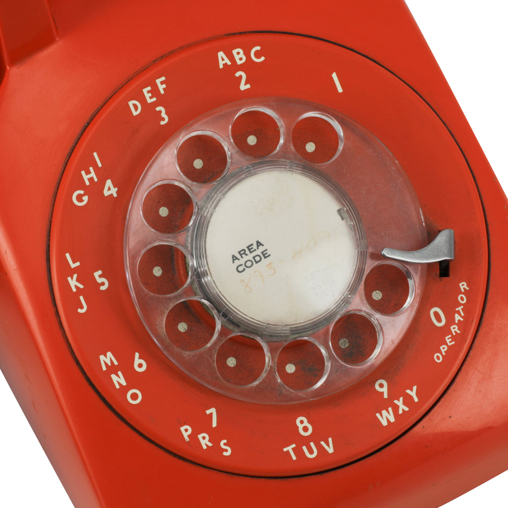Bright Orange Rotary Phone