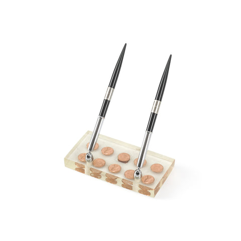 Acrylic Penny Double Pen Holder (A+D)