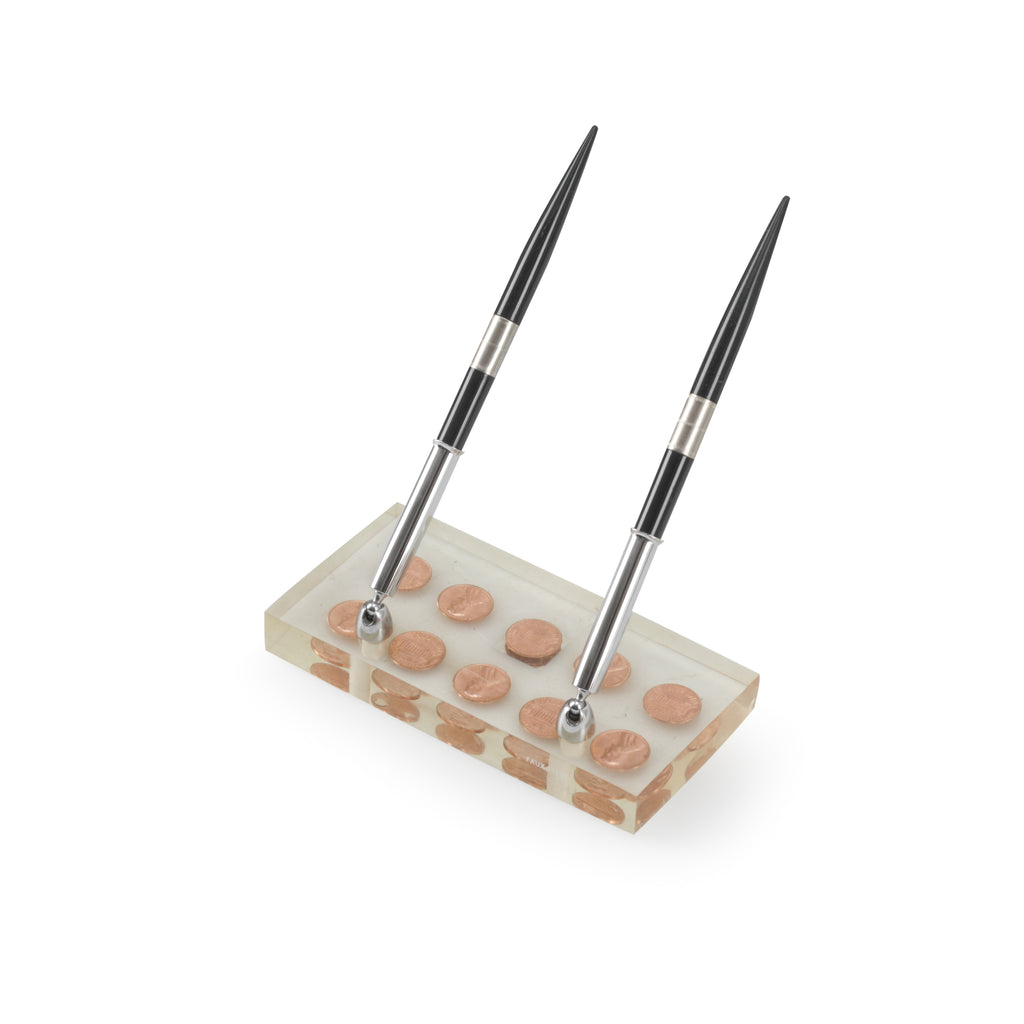 Acrylic Penny Double Pen Holder (A+D)