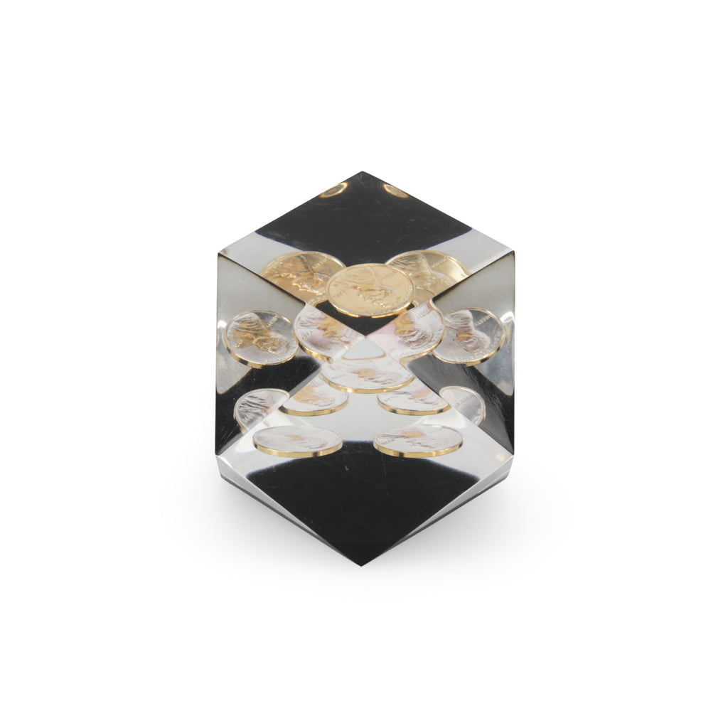 Geometric Black Penny Paperweight (A+D)