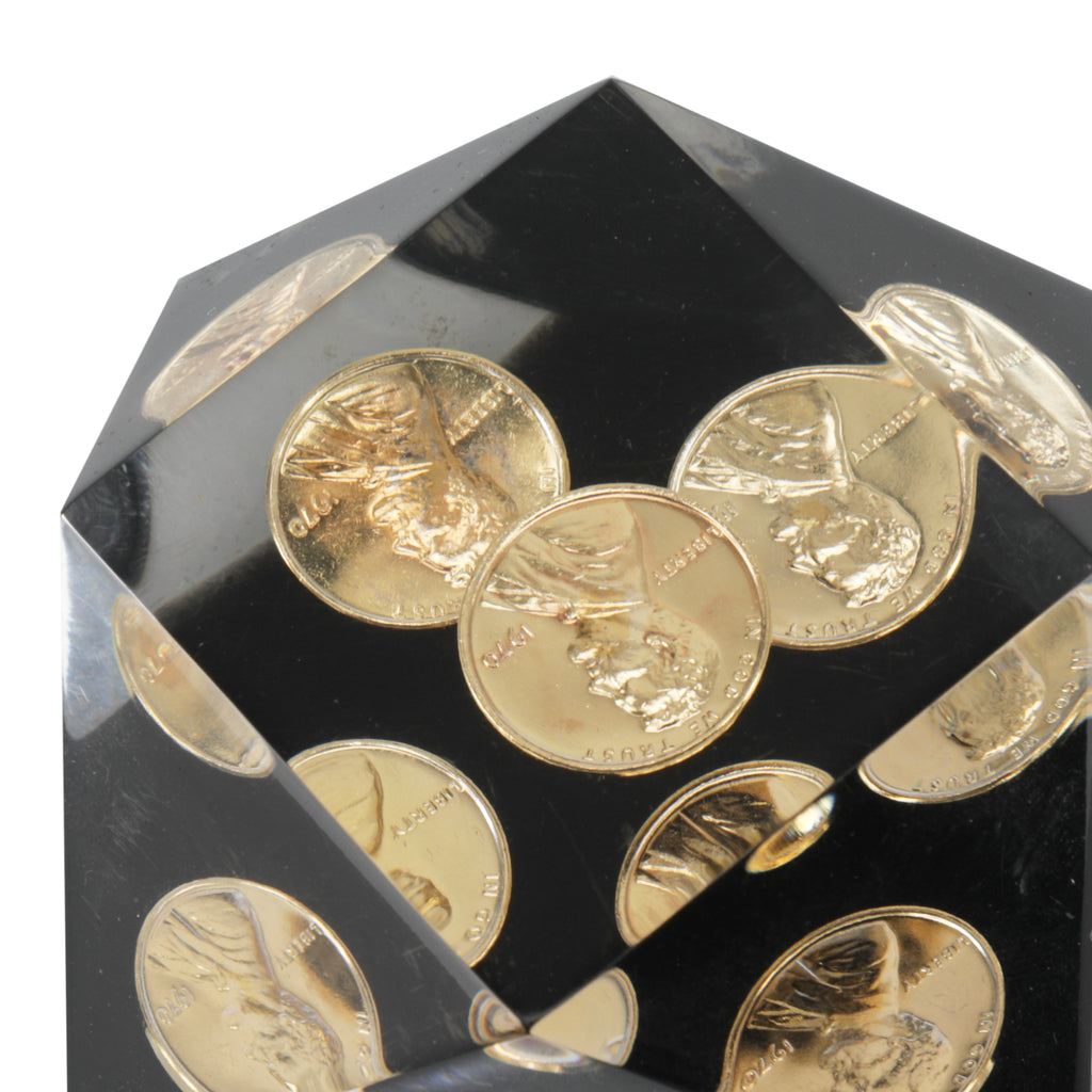 Geometric Black Penny Paperweight (A+D)