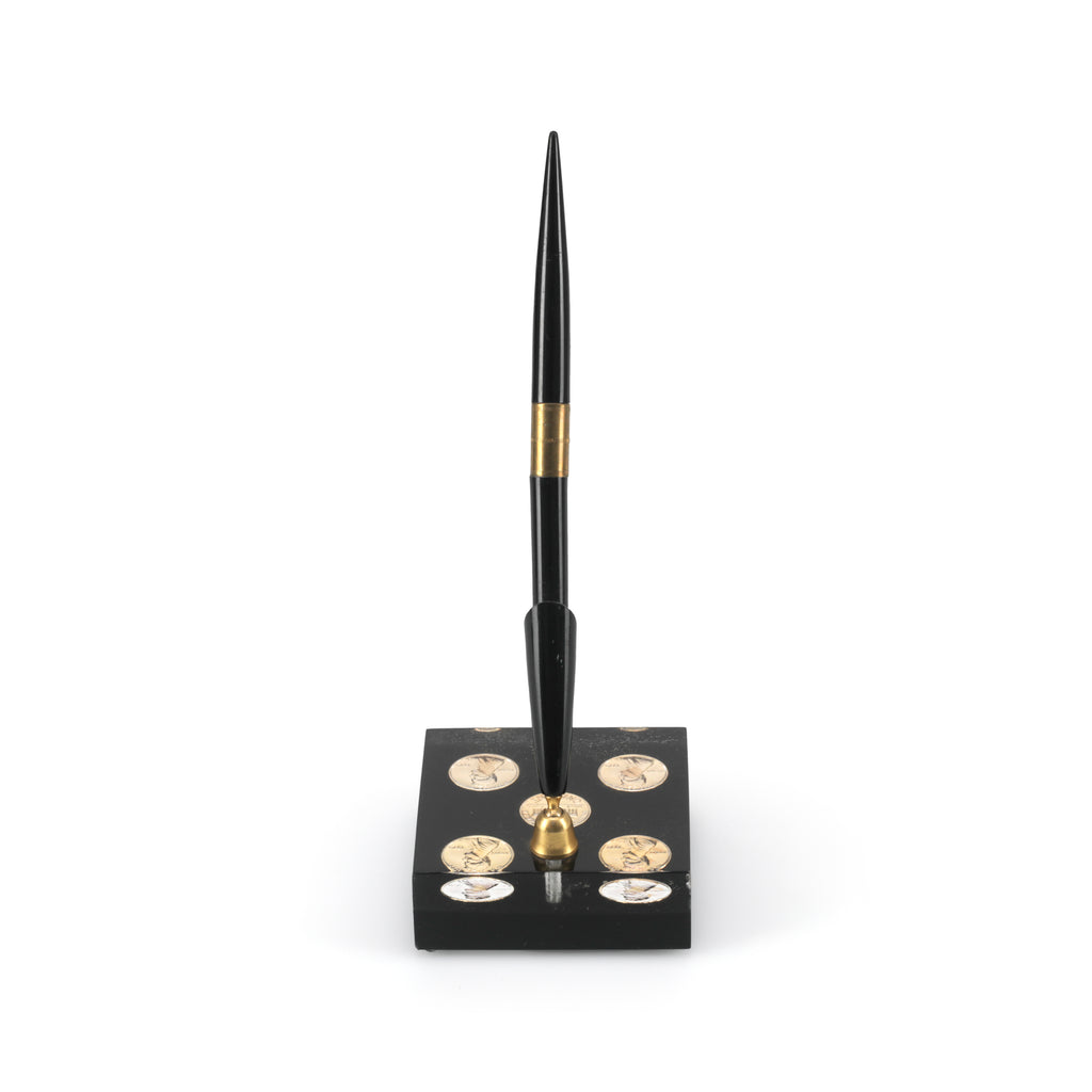 Black Acrylic Penny Pen Holder (A+D)