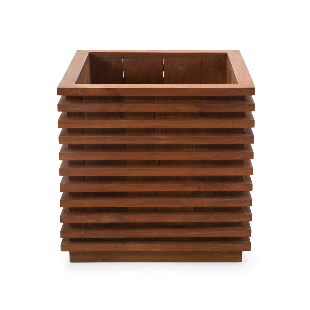 Outdoor Teak Slatted Planter