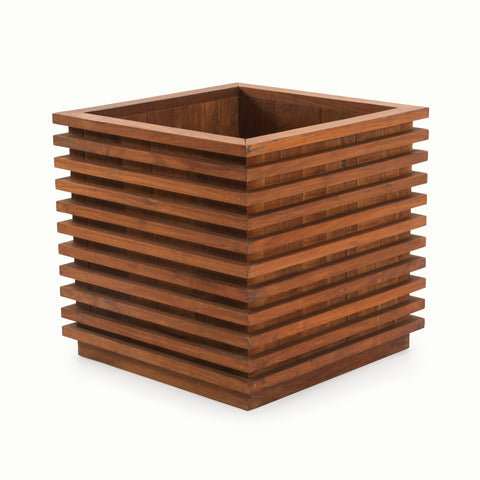 Outdoor Teak Slatted Planter