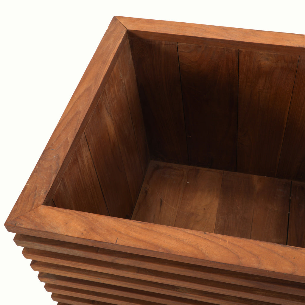 Outdoor Teak Slatted Planter