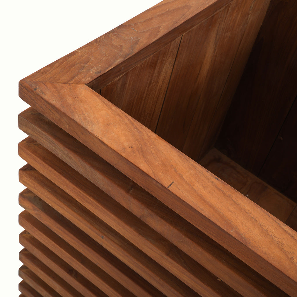 Outdoor Teak Slatted Planter