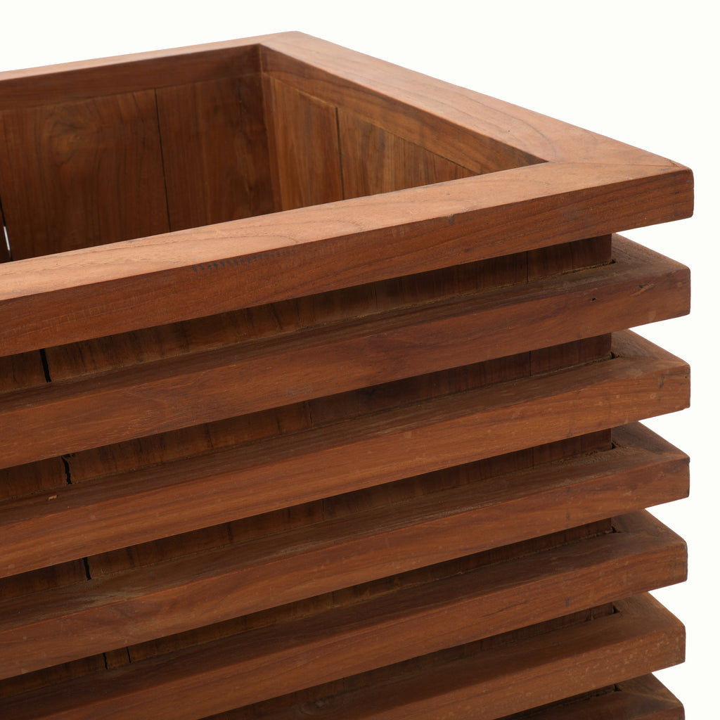 Outdoor Teak Slatted Planter