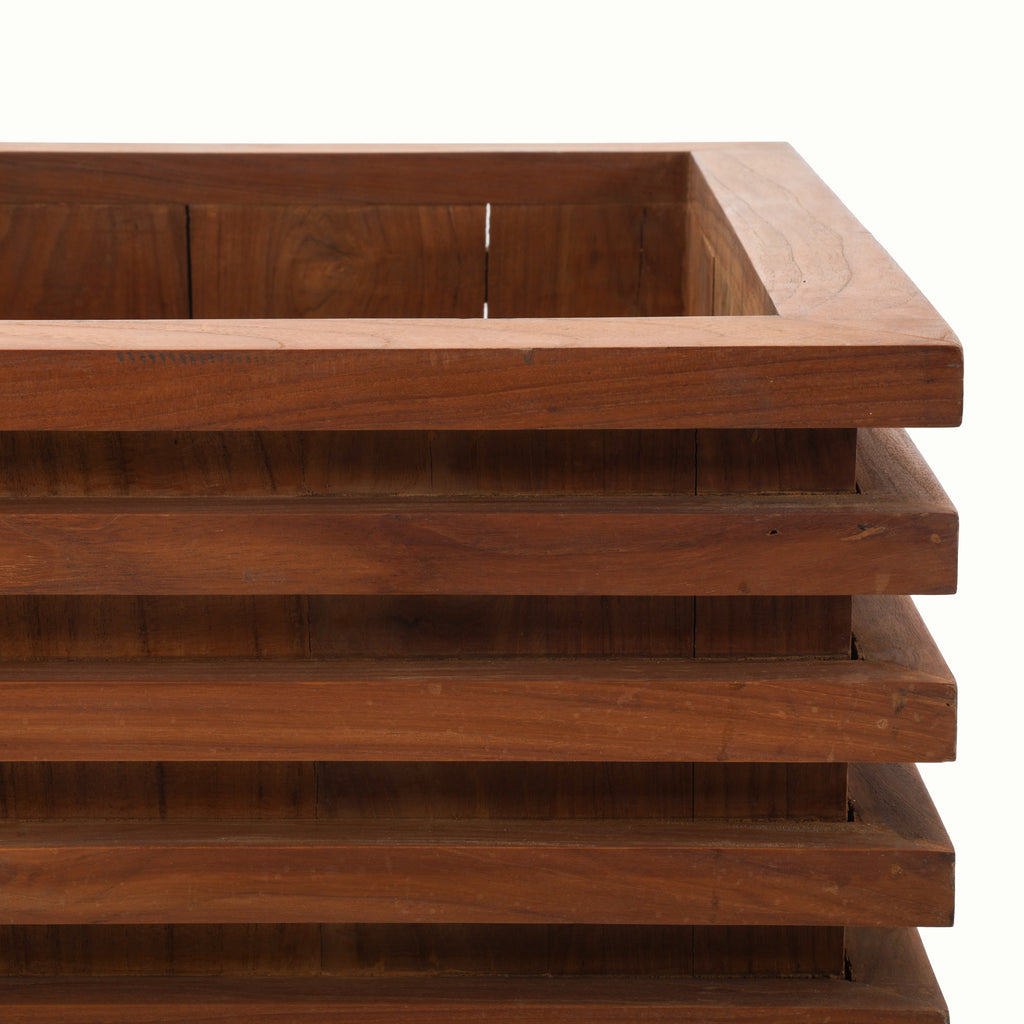 Outdoor Teak Slatted Planter