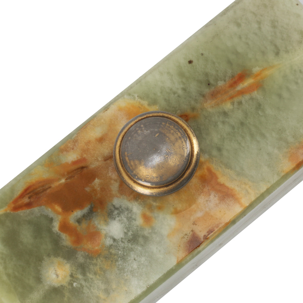 Jade & Brass Paperweight / Stamp (A+D)