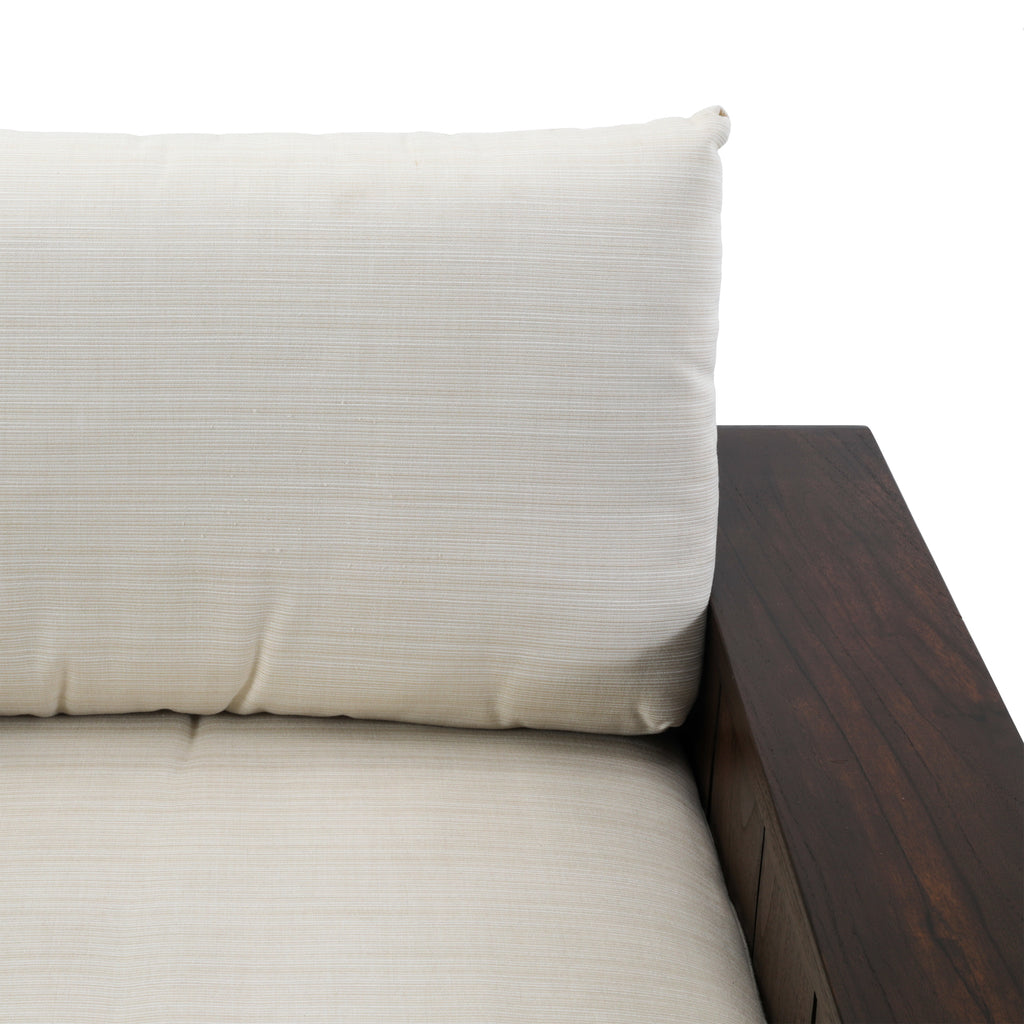 Dark Wood Slatted Outdoor Lounge Chair