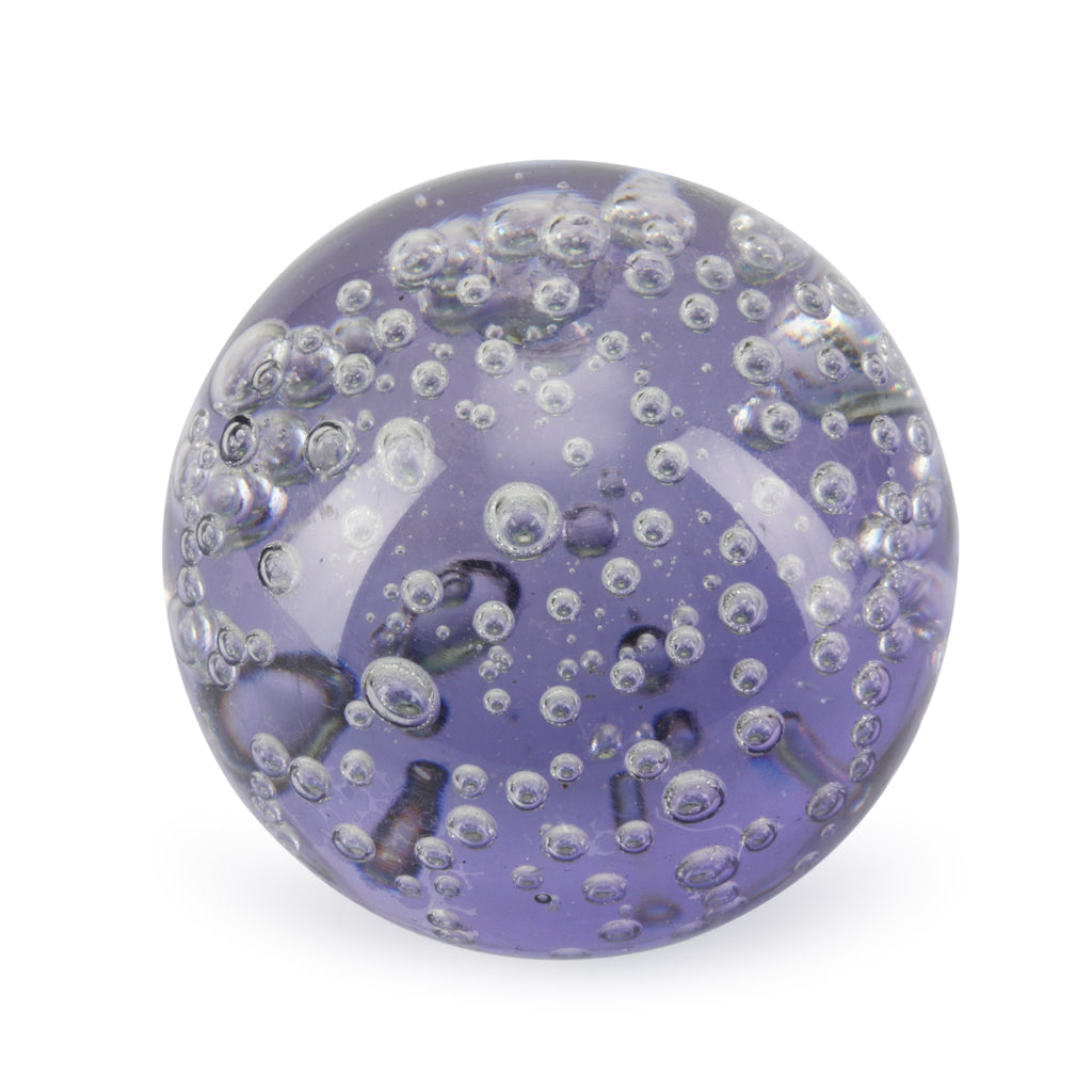 Purple Glass Paperweight Sphere (A+D)